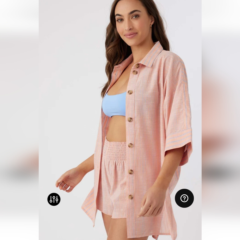 O'Neill NEW Doris Stripe Button Top
